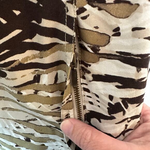 Chico’s women’s lightweight Jacket tropical print brown tan gold coastal grandma - Picture 7 of 10